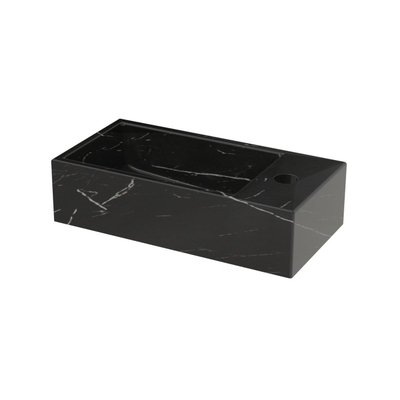 Riho Livit Tiny Fontaine - 1 trou de robinet à droite - 41x20.5x10.5cm - céramique - marbre noir