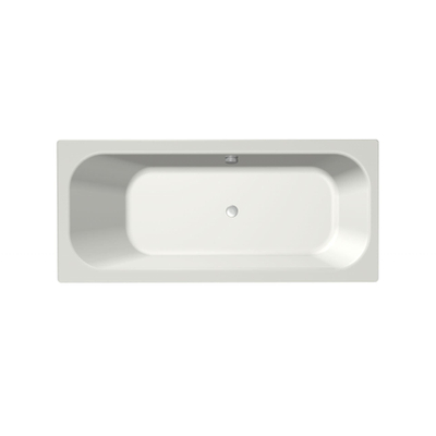 Xenz Aruba Ligbad - 170x75x48 - afvoer Midden - overloop andere kant - acryl - wit mat