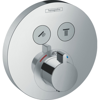 Hansgrohe ShowerSelect S Ensemble de finition pour robinet encastré thermostatique avec inverseur pour 2 fonctions de douche chrome