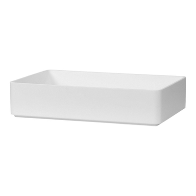 Saniclass Fine Stone Slim XL Waskom opbouw - 60x37x13cm - zonder overloop - rechthoek - Finestone mat wit