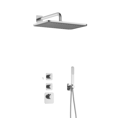 Hotbath Gal IBS40 regendoucheset inbouw - 2 functies - 35cm wandarm - 27cm rechthoekige hoofddouche - chroom