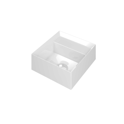 INK Vice Lavabo - 27x27x9cm - 0 trous de robinet - polystone blanc brillant