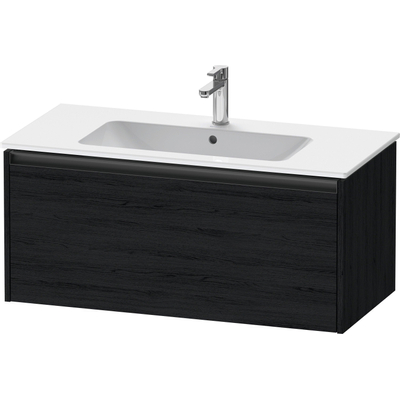 Duravit Ketho 2 meuble sous-lavabo avec 1 tiroir 101x48x44cm avec poignée chêne anthracite noir mat