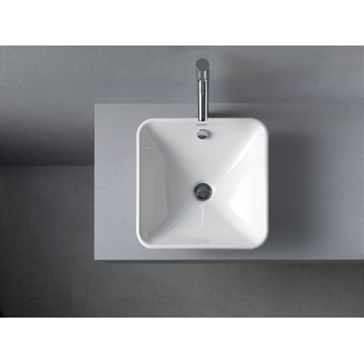 Duravit Bacino Opzetwastafel - 42x42cm - zonder kraangat - met overloop - glans wit