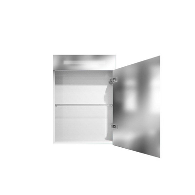 BRAUER Double Face Spiegelkast - 60x70x15cm - verlichting - geintegreerd - 1 rechtsdraaiende spiegeldeur - MDF - mat wit