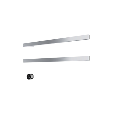 Hotbath &MORE Handdoekradiator - 80x38cm - vierkant - 2 stangen - horizontaal - met schakelaar - chroom