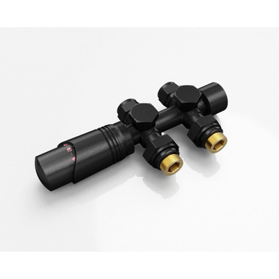 FugaFlow Eccelente Acces Kit de raccordement radiateur universel droit et angle droit noir mat