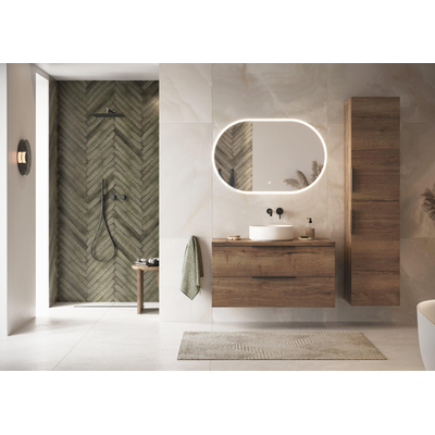 HR badmeubelen Amador/lorencio Plateau supérieur - 59.2x45.2x3.6cm - pour meubles bas Amador ou lorencio - chêne gris