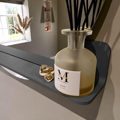 Mondiaz SPOT spiegel – Ø90 cm – met planchet – Dark grey (grijs)