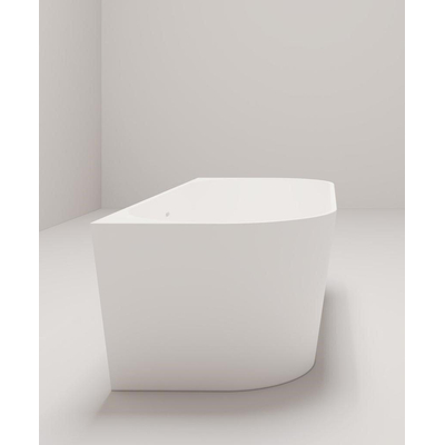 Crosstone by Arcqua Evi solid surface demi-baignoire autoportante 180x80x57 mat blanc