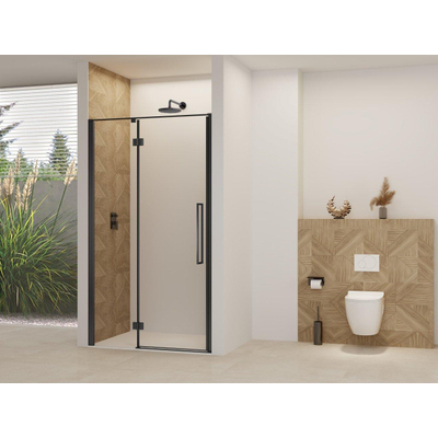 Van Rijn Products ST07 Deur vast deel - 108x200cm - helder glas - stabilisatiestang - Zwart