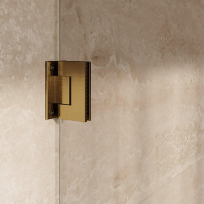 BRAUER Void Carving Douchecabine - 90x140x200cm - draaideur - glascoating - omkeerbaar - helder glas - geborsteld goud PVD