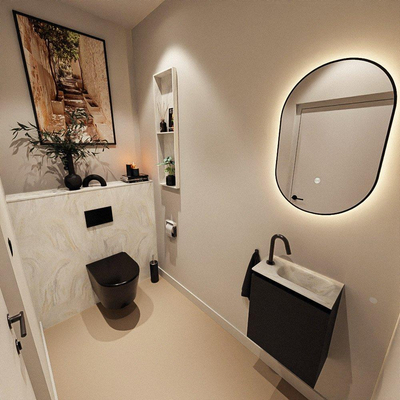 MONDIAZ TURE-DLUX Meuble de toilettes 40cm Urban. Lavabo EDEN Ostra position à droite. Avec 1 trou de robinet.
