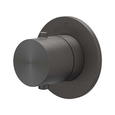 IVY Concord Partie visible - robinet d'arrêt encastré à débit - symmetry - rosace ronde - RVS316 - carbone noir brossé PVD