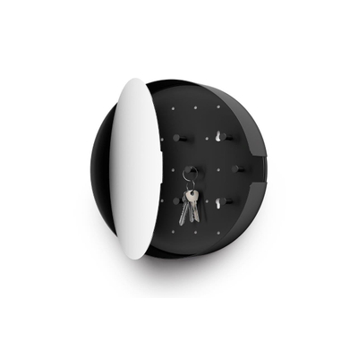 Zack Nolma spiegelkast – rond – 28,4x28x7 cm – met sleutelkastje – Zwart