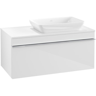 Villeroy & Boch Venticello Meuble sous lavabo 95.7x50.2x43.6cm avec 1 tiroir pour lavabo à poser droite blanc brillant