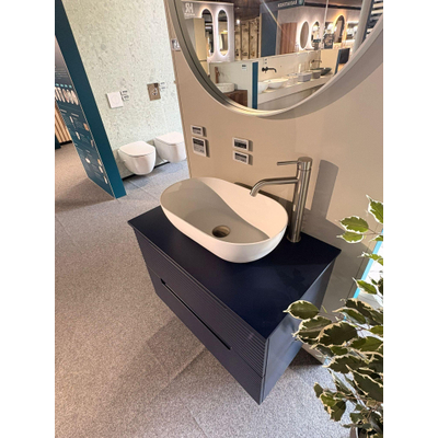 Saniclass Prime Balance topblad 80cm met Wastafelonderkast met topblad en waskom - 80x55x44.9cm Marine blauw SHOWROOMMODEL