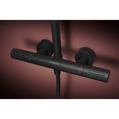 Hansgrohe Raindance Alive Ensemble de douche pluie - 1 jet - Ecostat Element - noir mat