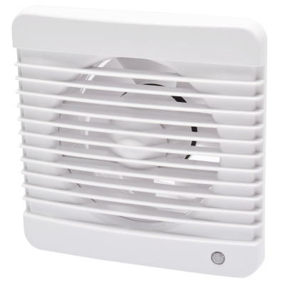 Sanivesk Standard Ventilateur - Ø10 - Silencieux - Sur interrupteur (lumière) - Carré - Blanc