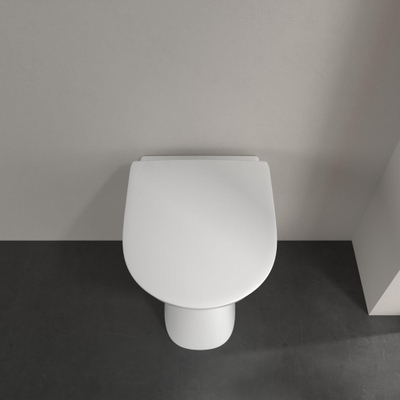 Villeroy & Boch Vicare closetpot - vlakspoel PK - zonder spoelrand - 35.5x49x46cm - White Alpine (glans wit)
