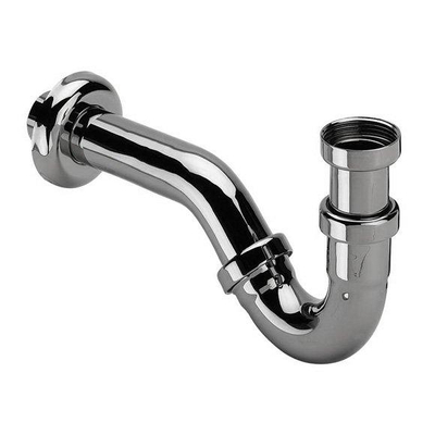 Viega siphon tubulaire pour bidet avec tube mural 5/4 avec rosace chrome