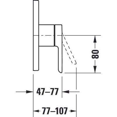 Duravit C.1 Pièce de finition pour mitigeur de douche avec inverseur 17cm chrome