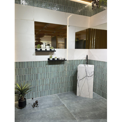 ÉCHANTILLON Terravito Gimare Carrelage mural en céramique - 35x35cm - 9.2mm - kitkat - Vert