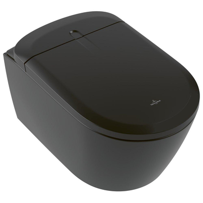 Villeroy & Boch Supreo Viclean douche wc - 61.2cm directflush CeramicPlus - spoelrandloos - Pure Black (zwart)