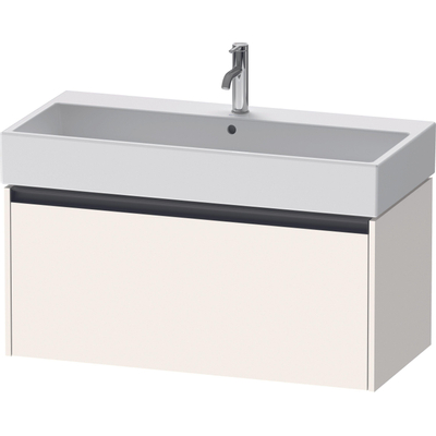 Duravit Ketho 2 meuble sous-lavabo avec 1 tiroir 98.4x46x44cm avec poignée anthracite blanc super mat