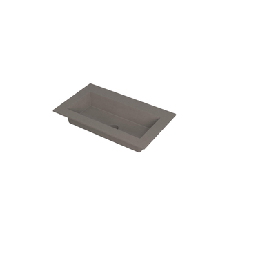 INK Kraft wastafel - 80x45x1cm - 1 wasbak - 0 kraangaten - Quartz beton
