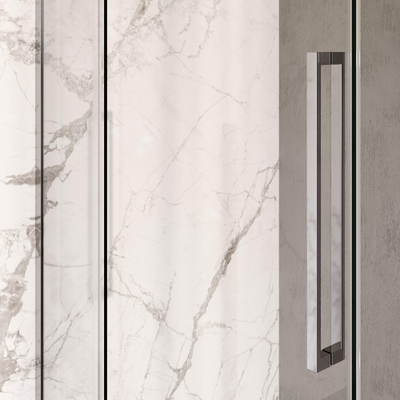 BRAUER Stellar Cabine de douche - 160x80x200cm - porte battante - revêtement de verre - réversible - verre clair - Chrome