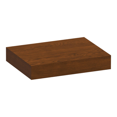 BRAUER Creek topblad vrijhangend - 60x50x10cm - lamellen eiken bruin