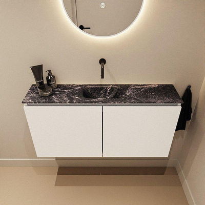 MONDIAZ TURE-DLUX 100cm toiletmeubel Talc. EDEN wastafel Lava positie midden. Zonder kraangat.