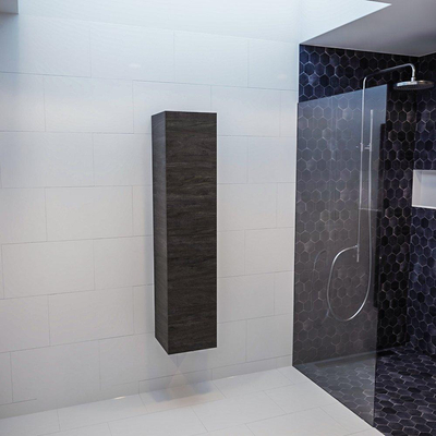 MONDIAZ BEAM Armoire colonne - 160cm - 2 portes - Marron foncé