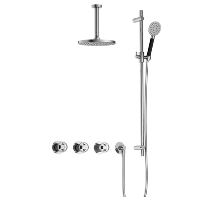 Hotbath Cobber @Work Regendoucheset - inbouw - 15cm plafondarm - 20cm ronde hoofddouche - 3 standen handdouche - glijstang - chroom