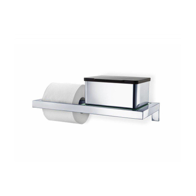 Blomus Menoto Porte-rouleau de WC - support - avec tablette en verre - poli