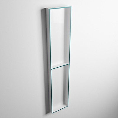 Mondiaz Easy nis 29.5x89.5x8cm voor Inbouw/opbouw 2 open vakken Solid surface Talc/Smag