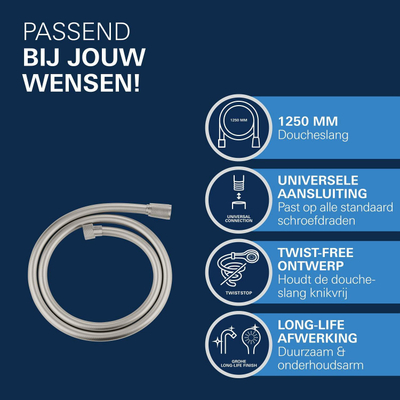 GROHE Silverflex Doucheslang - 125cm - glad - supersteel