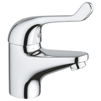Grohe Eurosmart Care Veiligheidswastafelkraan - laag - met hendel 12cm - gladde body - chroom