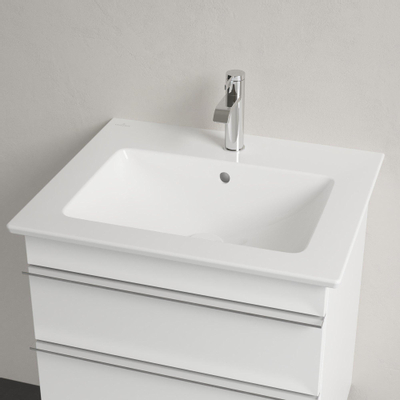 Villeroy & Boch venticello wastafel - met 1 kraangat - 60x50cm (geschikt - voor 3 kraangaten) - met overloop - White Alpine (glans wit)