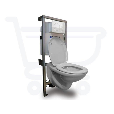 Plieger Brussel ensemble WC avec réservoir encastré Geberit inclus abattant WC softclose plaque de commande blanche