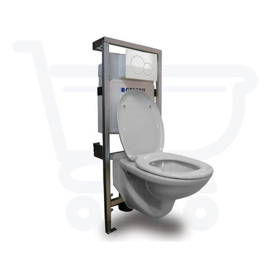 Plieger Brussel toilet set met Geberit Inbouwreservoir inclusief softclose toiletzitting witte afdekplaat