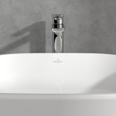 Villeroy & Boch O.novo Eengreeps wastafelkraan verhoogd met Push-Open afvoergarnituur - chroom