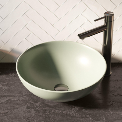 BRAUER Bowl waskom - 40x40cm - rond - keramiek - mat pastel groen OUTLETSTORE