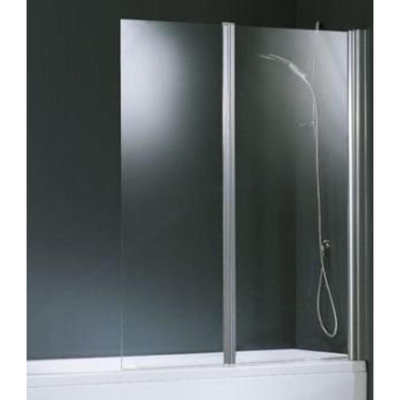 Novellini Aurora paroi de baignoire pliante 2 parties 120x150cm profil chrome mat et verre transparent