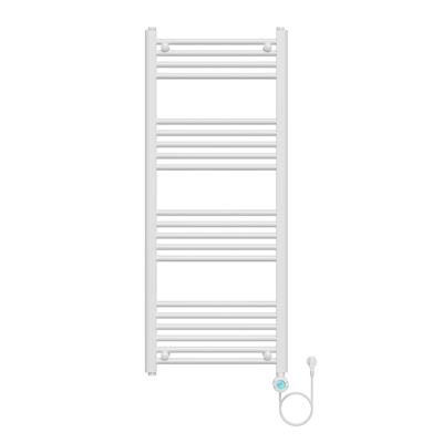 Belrad Radiateur sèche-serviettes électrique - 120x50cm - 700W - raccordement à droite - blanc brillant