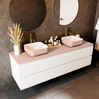 Mondiaz TOP 51 Topblad - 170x51x0.9cm - geschikt voor afdekplaat - Solid surface - Rosee