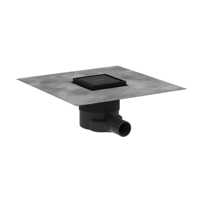 Hansgrohe RainDrain Brilliance Bonde de douche - 10x10cm - face arrière carrelable - noir mat
