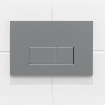 QeramiQ Push Bedieningsplaat - voor Geberit UP320 inbouwreservoir - dualflush - rechthoekige knoppen - kunststof licht grijs OUTLETSTORE