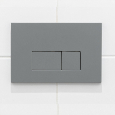 QeramiQ Push Plaque de commande - pour réservoir encastré Geberit UP320 - double chasse - boutons rectangulaires - plastique gris clair